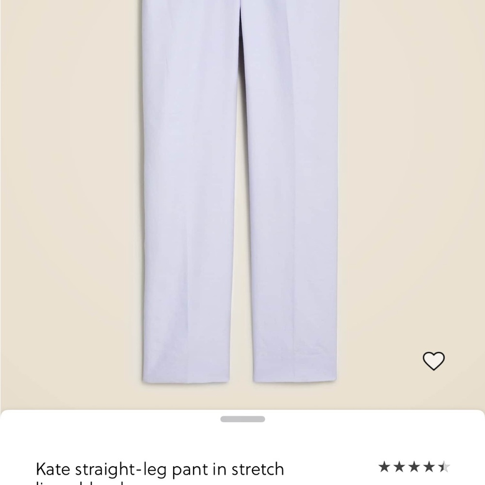 J. Crew Women's Straight Leg Pants - Light Lavender